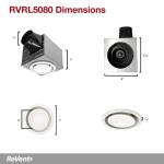 ReVent 50-80 CFM Adjustable Recessed Light 5 Level LED Temp, Easy Install Roomside Bathroom/Bath Exhaust Fan, ENERGY STAR