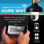 SIGHT BULB 360 Motion-Detecting Indoor/Outdoor Wi-Fi Security Camera with Built-In Light