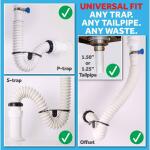 SIMPLE DRAIN1.25 in. Rubber Threaded P-Trap Bathroom Single Sink Drain Kit (3EA-1V2-TC0)