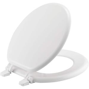 Round Enameled Wood Closed Front Toilet Seat in White (30015 000)