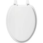 Elongated Enameled Wood Closed Front Toilet Seat in White (30115-000)