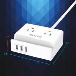 TzumiPower Dock 2-Outlet Multi-Port Surge Protector and Phone Stand (8447HD)