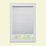 White Cordless Room Darkening Vinyl Mini Blinds with 1 in. Slats-47 in. W x 48 in. L (Actual Size 46.5 in. W x 48 in. L) (10793478350537)