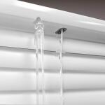 White Cordless Room Darkening Vinyl Mini Blinds with 1 in. Slats-47 in. W x 48 in. L (Actual Size 46.5 in. W x 48 in. L) (10793478350537)