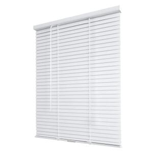 White Cordless Room Darkening Vinyl Mini Blinds with 1 in. Slats-47 in. W x 48 in. L (Actual Size 46.5 in. W x 48 in. L) (10793478350537)