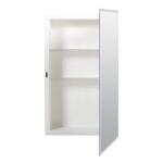 Zenith 16 in. W x 26 in. H Rectangular Recessed or Surface Mount Frameless Beveled Mirror Medicine Cabinet (M1215)