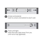 Zenna Home NeverRust 52 in. to 86 in. Aluminum Adjustable Tension Shower Rod in White (86B4ALWWL)