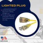 Husky25 ft. 14/3 Medium Duty Indoor/Outdoor Extension Cord with Lighted End, Yellow (73025HY)