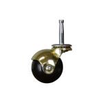 Everbilt 2 in. Black Rubber and Brass Hooded Ball Swivel Stem Caster, 80 lb. Load Rating (49516)