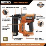 RIDGID(Tool Only) 18V Brushless Cordless 18-Gauge 2-1/8 in.