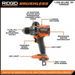 Rigid 18V Brushless 2-Tool Combo Kit with 6.0 Ah and 4.0 Ah MAX Output Batteries, Charger, and Hard Case