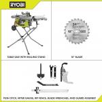 RYOBI 15 Amp 10 in. Expanded Capacity Portable Corded Table Saw With Rolling Stand