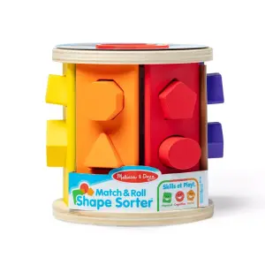 Melissa & Doug Match and Roll Shape Sorter - Classic Wooden Toy