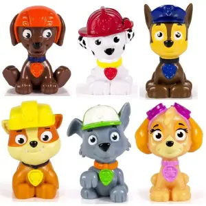 Kids Paw Patrol (Set of 6)Mini Figures - Rocky, Zuma, Skye, Rubble, Marshall & Chase