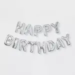 SpritzSilver Happy Birthday Foil Balloon