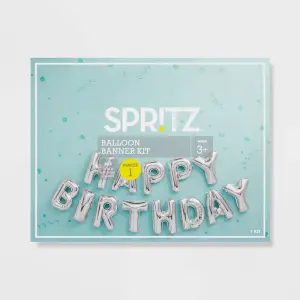 SpritzSilver Happy Birthday Foil Balloon