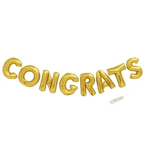 Spritz(14-inch x 157-inch) Gold - Congrats Script Foil Balloon