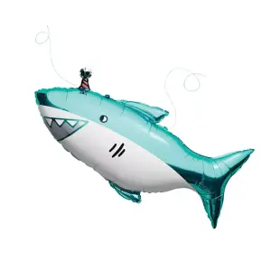 Spritz(36.9 Inches x 16.3 Inches) - Shark Print Foil Balloon Teal