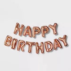 SpritzRose Gold (14-Inch x 197-Inch) - Happy Birthday Balloon