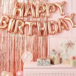 SpritzRose Gold (14-Inch x 197-Inch) - Happy Birthday Balloon