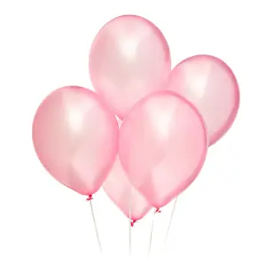 Blue Panda (100 Count) Light Pink 12-inch Metallic Latex Balloons