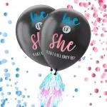 Juvale 2-Pack 36-Inch Diameter Confetti Balloons Gender Reveal Balloon Kit