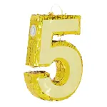 Juvale (15.5 x 10.5 x 3 In) Small Gold Foil Number 5 Pinata