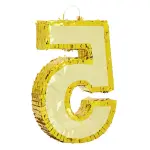 Juvale (15.5 x 10.5 x 3 In) Small Gold Foil Number 5 Pinata