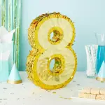 Juvale (17 x 11 x 3 In) Small Gold Foil Number 8 Pinata