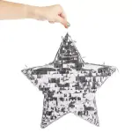 Sparkle and Bash (Small, 13 x 13 x 3 In) Silver Foil Star Pinata for Kids Birthday