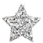 Sparkle and Bash (Small, 13 x 13 x 3 In) Silver Foil Star Pinata for Kids Birthday