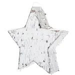 Sparkle and Bash (Small, 13 x 13 x 3 In) Silver Foil Star Pinata for Kids Birthday