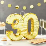 Sparkle and Bash (Small, 16.5 x 13 x 3 In) Gold Foil Number 30 Pinata