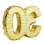 Sparkle and Bash (Small, 16.5 x 13 x 3 In) Gold Foil Number 30 Pinata