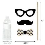 Big Dot of Happiness 20 Count Adult Happy Birthday - Gold Photo Booth Props Kit