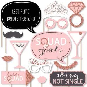 Big Dot of Happiness 20 Count Bride Squad Photo Booth Props Kit