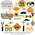 Big Dot of Happiness20 Count Dig It - Construction Party Zone Photo Booth Props Kit