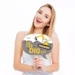 Big Dot of Happiness20 Count Dig It - Construction Party Zone Photo Booth Props Kit