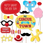 Big Dot of Happiness 20-Count Carnival - Step Right Up Circus Photo Booth Props Kit