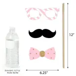 Big Dot of Happiness 20-Count Hello Little One - Pink and Gold - Girl Baby Shower Photo Booth Props Kit