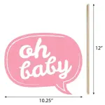 Big Dot of Happiness 20-Count Hello Little One - Pink and Gold - Girl Baby Shower Photo Booth Props Kit