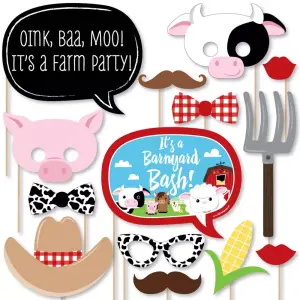 Big Dot of Happiness 20-Count Farm Animals - Baby Shower