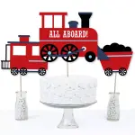 Big Dot of Happiness15-Set Railroad Party Crossing Centerpiece Sticks