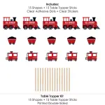 Big Dot of Happiness15-Set Railroad Party Crossing Centerpiece Sticks