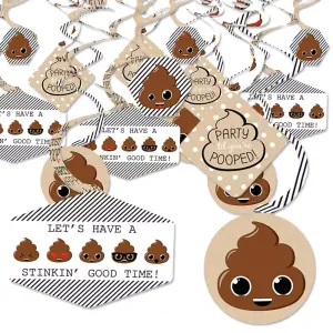 Big Dot of Happiness40-Set Party 'Til You're Pooped - Poop Emoji Party Hanging Decor - Party Decoration Swirls