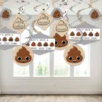 Big Dot of Happiness40-Set Party 'Til You're Pooped - Poop Emoji Party Hanging Decor - Party Decoration Swirls