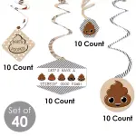 Big Dot of Happiness40-Set Party 'Til You're Pooped - Poop Emoji Party Hanging Decor - Party Decoration Swirls