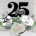 Big Dot of Happiness 15-Set We Still Do - 25th Wedding Anniversary Centerpiece Sticks