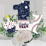 Big Dot of Happiness15-Set 1st Birthday Batter Up - Baseball Centerpiece Sticks!