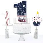 Big Dot of Happiness15-Set 1st Birthday Batter Up - Baseball Centerpiece Sticks!